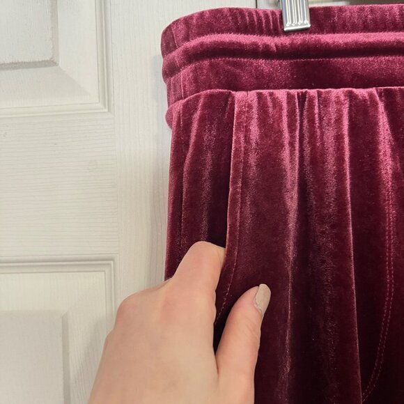 Torrid Women's NWT Burgundy Pockets Velvet Wine High Rise Tapered Sweatpants 2X - Picture 7 of 10